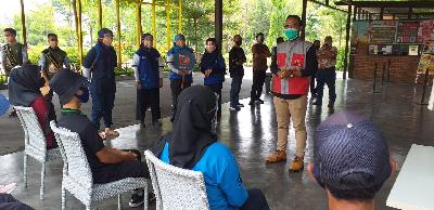Sosialisasi dan berbagi pengalaman terkena covid-19 di Deyoge Bogor, Jawa Barat. Dokumentasi Temanco