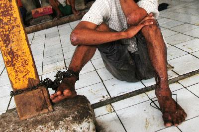 Penderita gangguan jiwa di Bekasi, Jawa Barat. DOK. TEMPO/ Bismo Agung