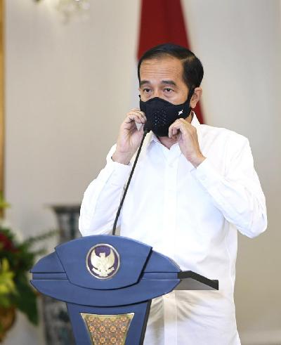 Keterangan pers disampaikan Presiden Joko Widodo terkait Undang-Undang (UU) Cipta Kerja di Istana Kepresidenanan Bogor, Jawa Barat, 9 Oktober 2020. Foto: BPMI Setpres/Lukas