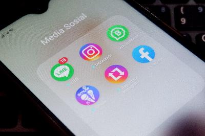 Aplikasi media sosial pada layar ponsel di Jakarta, 21 Oktober 2020. Tempo/Bintari Rahmanita
