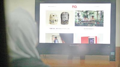 Situs openpo dari Omnispace yang berisi informasi lengkap tentang karya dan seniman dalam pagelaran Art Jakarta ke-12. TEMPO/Jati Mahatmaji