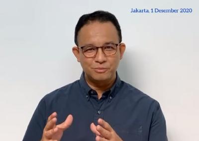 Gubernur DKI Jakarta Anies Baswedan saat mengumumkan dirinya positif Covid-19, 1 Desember 2020. istimewa