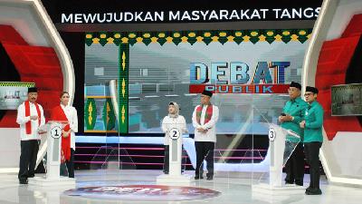 Debat publik Pilkada Tangerang Selatan di Jakarta, 22 November 2020. ANTARA /Muhammad Iqbal