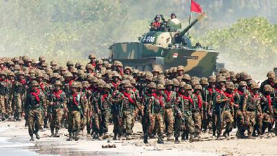 Myanmar military training in Ayeyarwaddy, Myanmar, February 2018. REUTERS/Lynn Bo Bo 