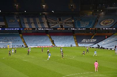 Pertandingan :iga Premier antara Manchester City dengan Newcastle United di Etihad Stadium, Manchester, Inggris, 26 Desember 2020. REUTERS/Peter Powell