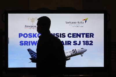 Posko Crisis Center Sriwijaya Air SJ 182 di Terminal 2D Bandara Soekarno-Hatta, Tangerang, Banten, 9 Januari 2020.  ANTARA/Fauzan