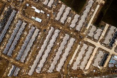 Pembangunan perumahan di kawasan Desa Buni Bakti, Kecamatan Babelan, Bekasi, Jawa Barat, 26 Desember 2020.  Tempo/Tony Hartawan