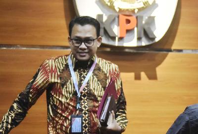 Juru bicara KPK, Ali Fikri, di gedung Komisi Pemberantasan Korupsi, Jakarta, Februari 2020. TEMPO/Imam Sukamto
