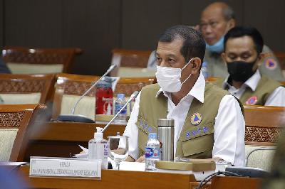 Kepala Badan Nasional Penanggulangan Bencana (BNPB) Doni Monardo di kompleks Gedung MPR/DPR/DPD, Senayan, Jakarta, 22 September 2020. TEMPO/M Taufan Rengganis