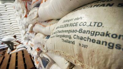 Stok beras impor Thailand di Gudang Bulog Munjung Agung, Kabupaten Tegal, Jawa Tengah, 23 Maret lalu. ANTARA/Oky Lukmansyah