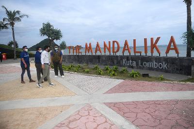 Kuta Beach Park di Kawasan Ekonomi Khusus (KEK) Mandalika, Lombok Tengah, Nusa Tenggara Barat, 7 April 2021.  ANTARA/Akbar Nugroho Gumay