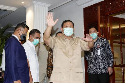 Menteri Pertahanan Prabowo Subianto  di Jakarta, 6 Juni 2020. TEMPO/M Taufan Rengganis