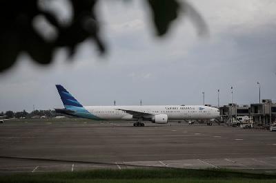 Pesawat Garuda Indonesia di Bandara Soekarno Hatta, Tangerang, Banten, 21 Desember 2020. TEMPO/M Taufan Rengganis