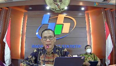Kepala Badan Pusat Statistik (BPS) Suhariyanto merilis data pertumbuhan ekonomi Indonesia pada kuartal I/2021 secara daring, 5 Mei 2021. bps.go.id