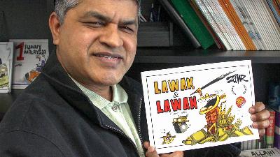 Zulkiflee Anwar Ulhaque  atau Zunar, kartunis Malaysia. zunar.my