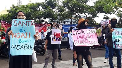 Santri City Alliance Against Sexual Violence demonstration at the East Java Regional Police, in 2020.
Hilda Meilisa Rinanda/detikcom.
