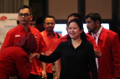 Puan Maharani menghadiri Rapat Koordinasi Nasional (Rakornas) bidang Kemaritiman Partai Demokrasi Indonesia Perjuangan (PDIP) di Jakarta, 24 April 2016. Dok. TEMPO/M. Iqbal Ichsan