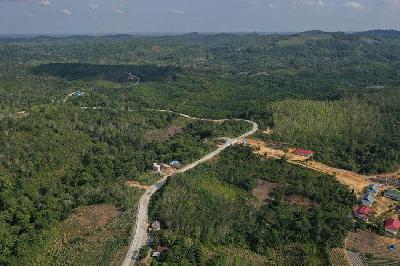 Suasana Kecamatan Sepaku, Penajam Paser Utara, Kalimantan Timur, 2019. ANTARA/Akbar Nugroho Gumay