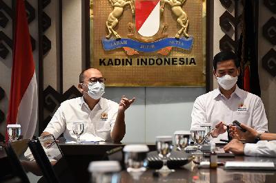 Ketua Umum Kadin Indonesia Rosan Roeslani (kiri) dan Anindya Bakrie. kadin.id