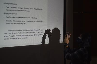 Pembacaan surat amar putusan pelanggaran kode etik dua penyidik KPK  M. Praswad Nugraha dan Muhammad Nur Payoga di gedung KPK, Jakarta, 12 Juli 2021. TEMPO/Imam Sukamto