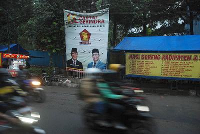 Reklame Ketua Umum Partai Gerindra, Prabowo Subianto di Jalan  Ir H Djuandar, Bandung, 9 Agustus 2021. TEMPO/Prima Mulia