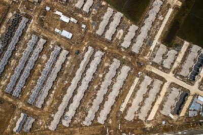 Foto udara pembangunan perumahan di Babelan, Bekasi, Jawa Barat. Tempo/Tony Hartawan
