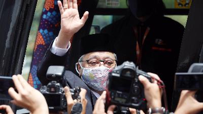 Perdana Menteri Malaysia terpilih Ismail Sabri sebelum berangkat menemui Raja, di Kuala Lumpur, Malaysia, 19 Agustus 2021. REUTERS/Lim Huey Teng