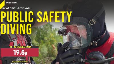 Diklat dan Sertifikasi Public dan Safety Diving, 11-17 Oktober 2021.