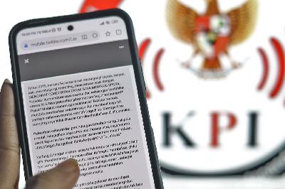 Informasi berisi rilis kronologi perundungan dan pelecehan seksual yang dialami pegawai Komisi Penyiaran Indonesia dalam aplikasi Twitter. TEMPO/Nita Dian