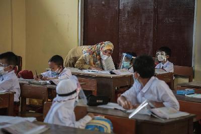 Pembelajaran Tatap Muka di Kabupaten Bogor, Jawa Barat, 6 September 2021. TEMPO/M Taufan Rengganis