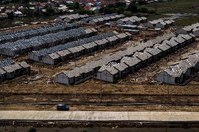Pembangunan perumahan di Babelan, Bekasi, Jawa Barat. TEMPO/Tony Hartawan