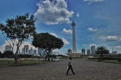 Rencana lokasi pelaksanaan Formula E di Kawasan Monumen, Jakarta, 22 Maret 2021. TEMPO / Hilman Fathurrahman W