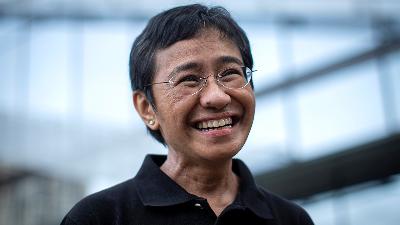 Filipino journalist and Rappler CEO Maria Ressa, one of the 2021 Nobel Peace Prize winners, during an interview in Taguig City, Metro Manila, Philippines, October 9.
Reuters/Eloisa Lopez
