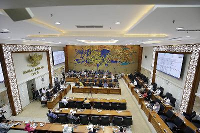 Suasana rapat kerja Badan Legislasi DPR RI di Kompleks Parlemen, Senayan, 15 September 2021. TEMPO/M Taufan Rengganis