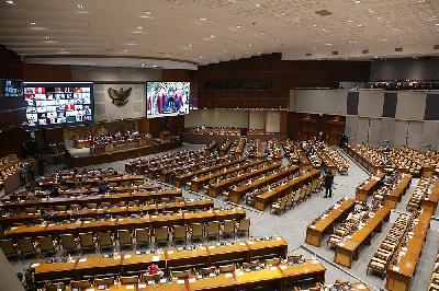 Rapat paripurna DPR RI di Kompleks Parlemen, Senayan, Jakarta, 7 September 2021.  TEMPO/M Taufan Rengganis