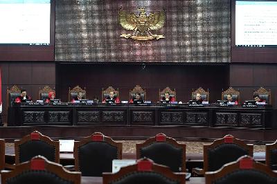 Suasana sidang di Mahkamah Konstitusi, Jakarta. TEMPO/Muhammad Hidayat