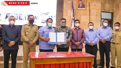 Penandatanganan kerja sama Proof of Concept (POC) Teknologi Elnusa Smart Retrofit, antara Elnusa bersama Perusahaan Umum Daerah (PERUMDA) Air Minum Tirta Pakuan Kota Bogor, Bogor, 1 November 2021.