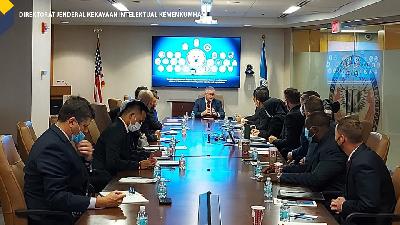 Delegasi Indonesia yang diwakili oleh DJKI dan Polri melakukan kunjungan ke The Department of Homeland Security, Amerika Serikat.