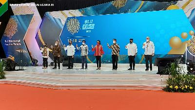 Grand launching BLU (Badan Layanan Umum) Expo 2021 di Gelora Bung Karno (GBK) Istora Senayan Jakarta, Selasa, 16 November 2021.