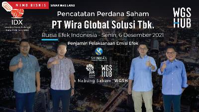 Pencatatan perdana saham PT Wira Global Solusi Tbk, Senin, 6 Desember 2021.
