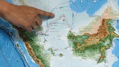 Peta Laut Natuna Utara versi zona ekonomi eksklusif Indonesia. Reuters/Beawiharta