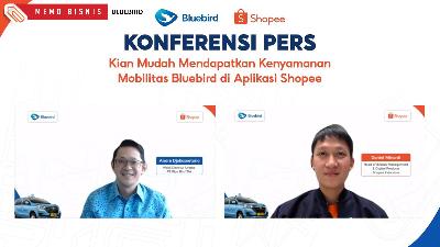 Konferensi pers Kian Mudah Mendapatkan Kenyamanan Mobilitas Bluebird di Aplikasi Shopee yang diselenggarakan secara daring, 16 Desember 2021.