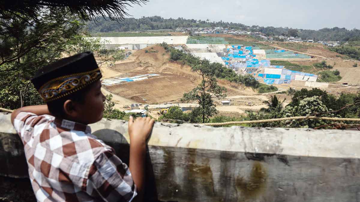 Aktivitas pembangunan Bendungan Ciawi dan Sukamahi di Ciawi, Kabupaten Bogor, Jawa Barat,  3 September 2021/TEMPO/M Taufan Rengganis
