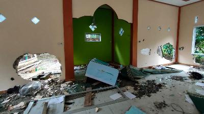 Masjid Miftahul Huda milik jemaat Ahmadiyah yang dirusak di Balai Harapan, Sintang, Kalimantan Barat, September 2021. Istimewa