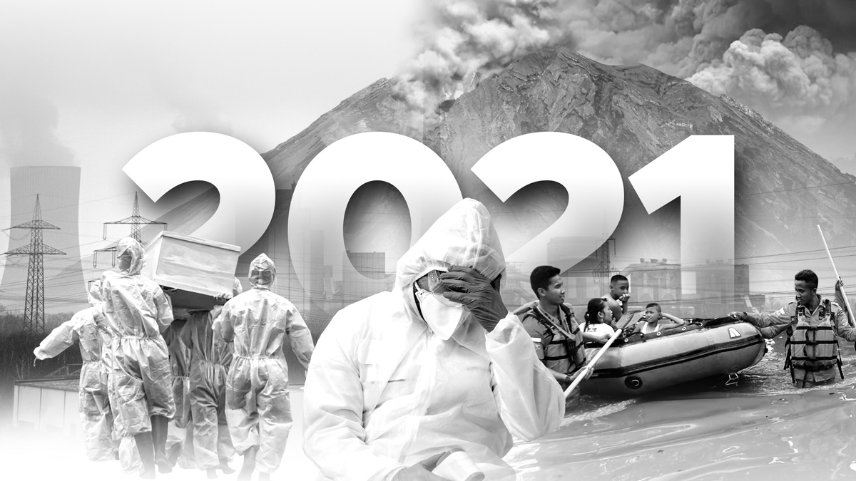 Catatan 2021 dalam angka. Kematian akibat Covid-19, bencana, sampai persoalan hak asasi manusia serta korupsi.