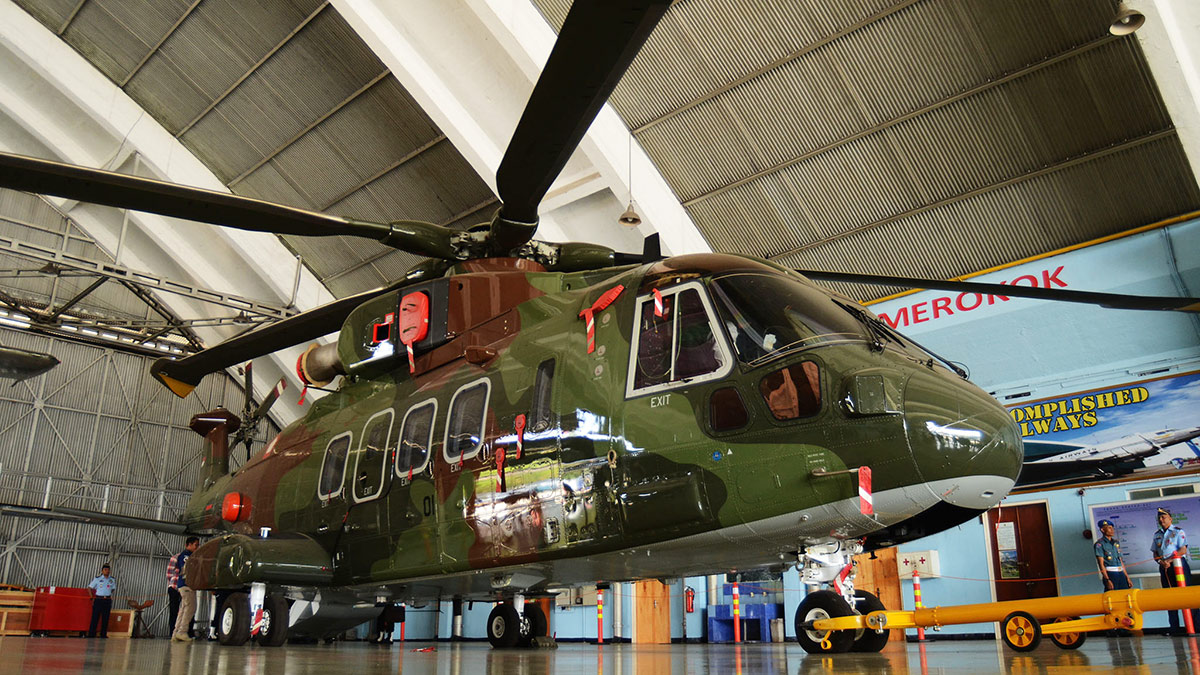 Officers from the Indonesian Military Police inspect the Agusta Westland (AW) 101 Helicopter at the 021 Engineering Squadron Hangar, Halim Perdanakusuma Air Force Base, Jakarta, August 24, 2017. The investigation is carried out to investigate the alleged corruption in the purchase of the British and Italian made helicopters.
TEMPO/Imam Sukamto

