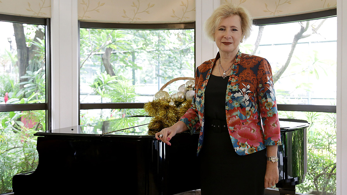Russian Ambassador for Indonesia Lyudmila Georgievna Vorobyova posing for a photo after an interview with Tempo in Jakarta, December 27, 2021.
TEMPO/M Taufan Rengganis
