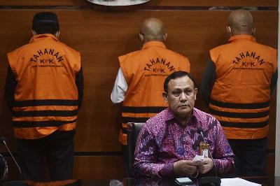 Ketua KPK, Firli Bahuri di gedung Komisi Pemberantasan Korupsi, Jakarta, 6 Januari 2022. TEMPO/Imam Sukamto