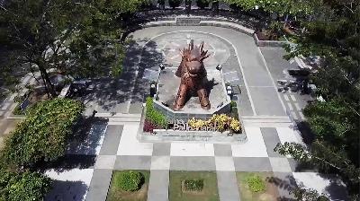 Patung Warak Ngendog di Taman Pandanaran, Semarang, Jawa Tengah. Youtube/ Pemkot Semarang