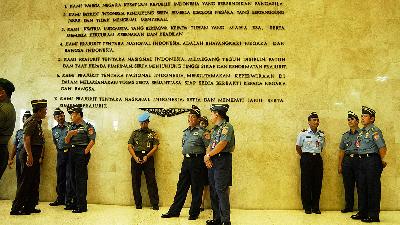 High-ranking officers at TNI Headquarters in Cilangkap, East Jakarta, September 2013.
TEMPO/Imam Sukamto
